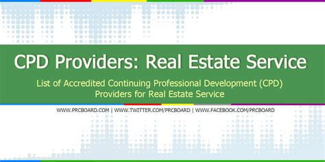 List of Accredited CPD Providers for Real Estate .